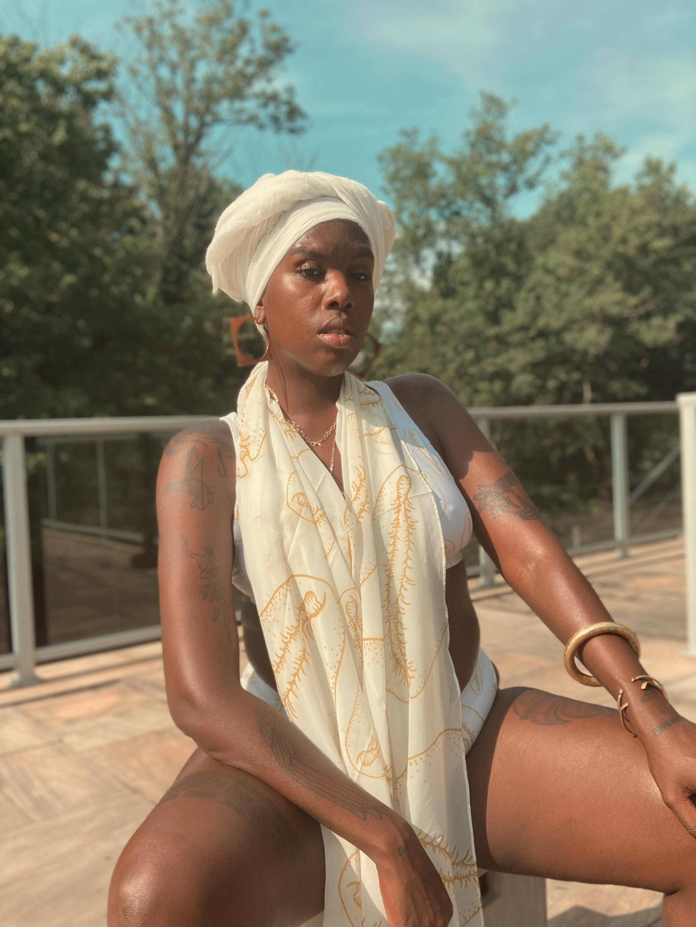 COVER ME IN COWRIE Sheer Scarves